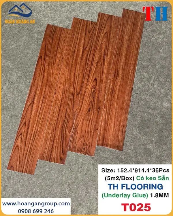 Miếng Lót Sàn Nhựa Giả Gỗ THFLoor TH025 Dày 1.8mm Miếng Lót Sàn Nhựa Giả Gỗ THFLoor TH025 Dày 1.8mm